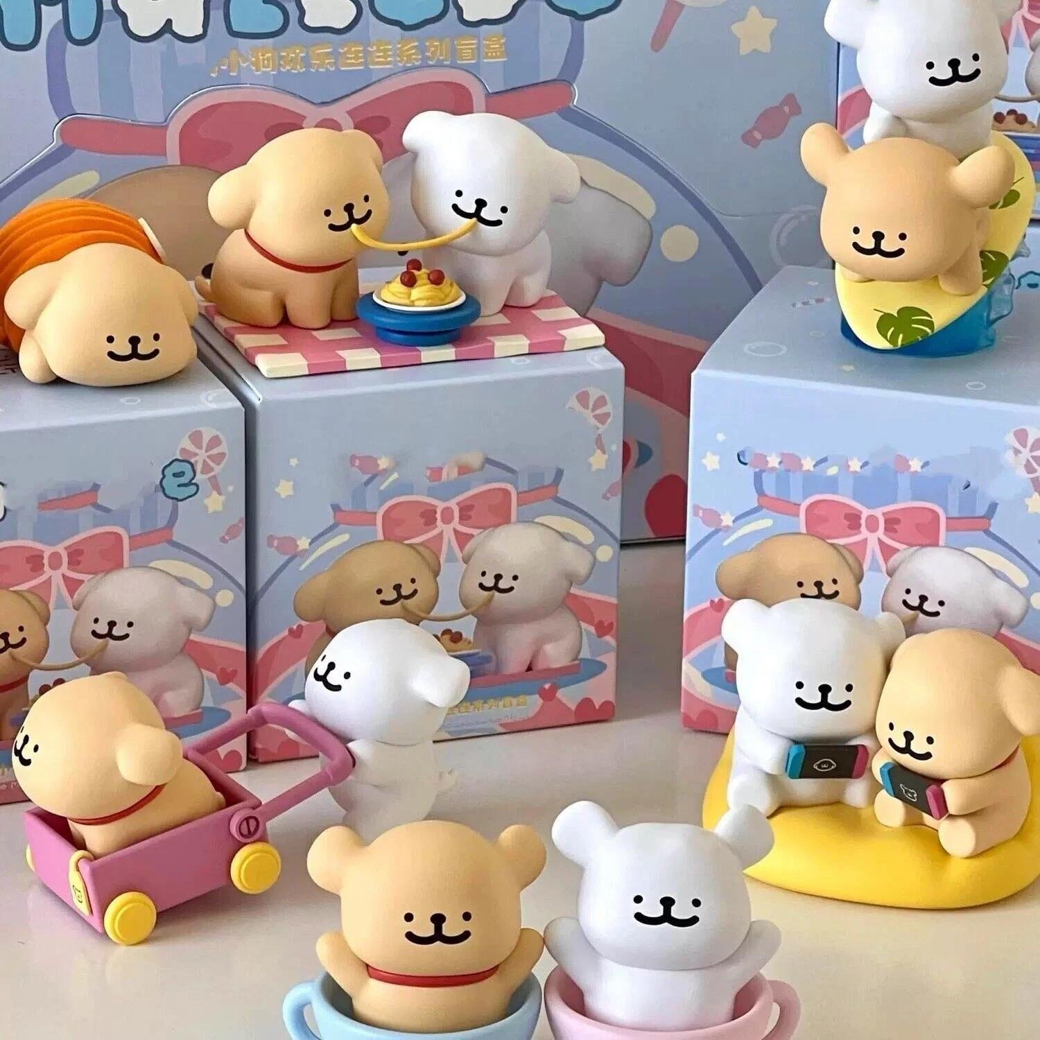 Serie Puppy Maltese | Caja Sorpresa - Coleccionables Gashapon - 7 cm